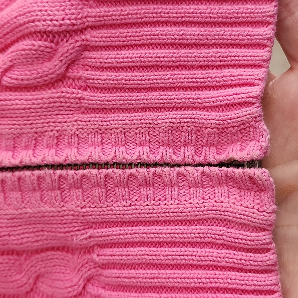 Lilly Pultizer Hot Pink Cable Knit Zip Up Hoodie Small - Picture 5 of 15
